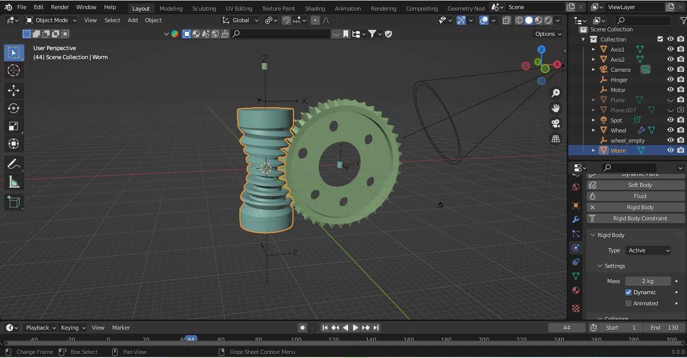 Throated Worm 3d FULLY RIGED with Rigid Body Low-poly 3D model_2