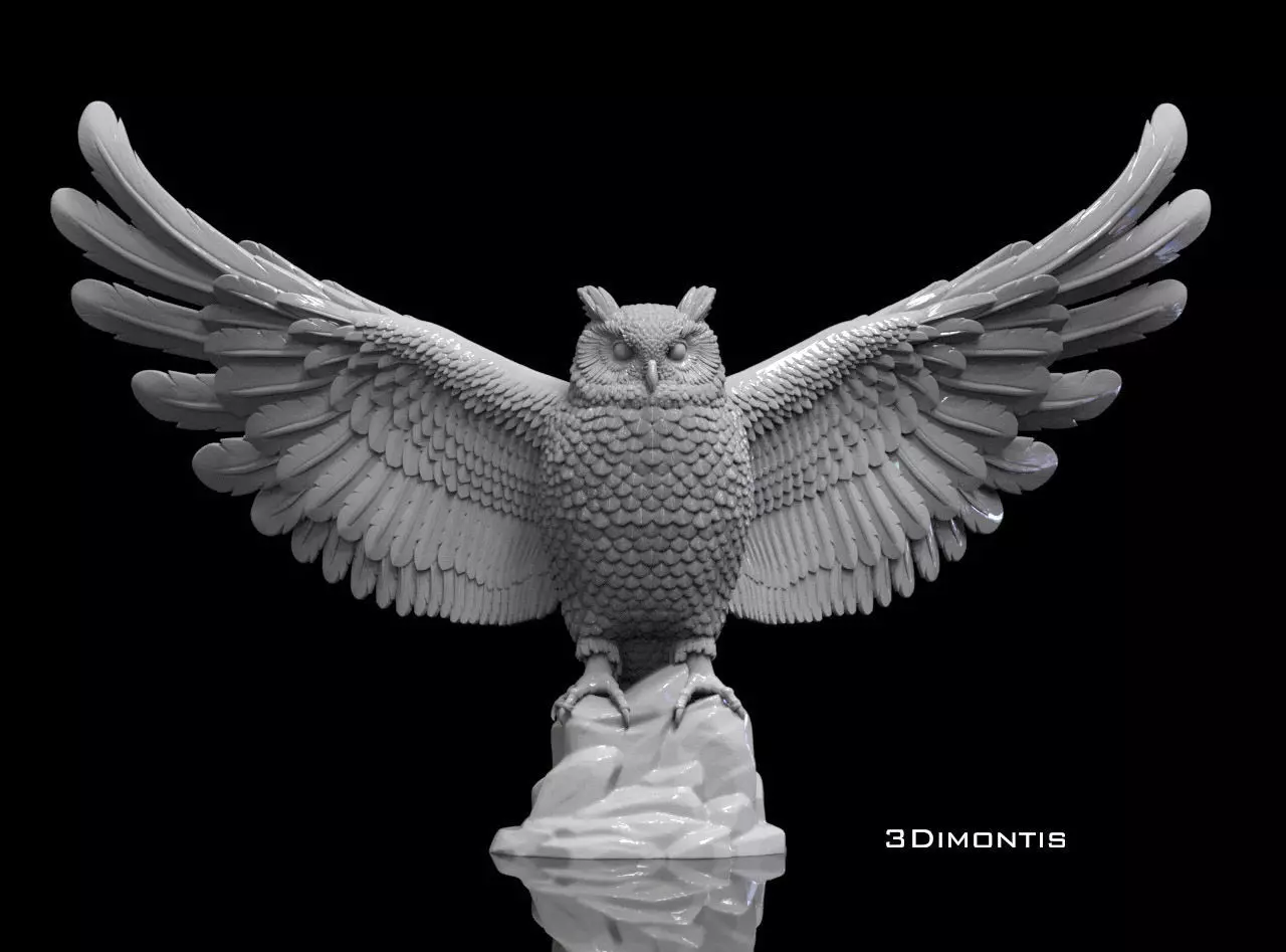 bird owl 3D print model_0