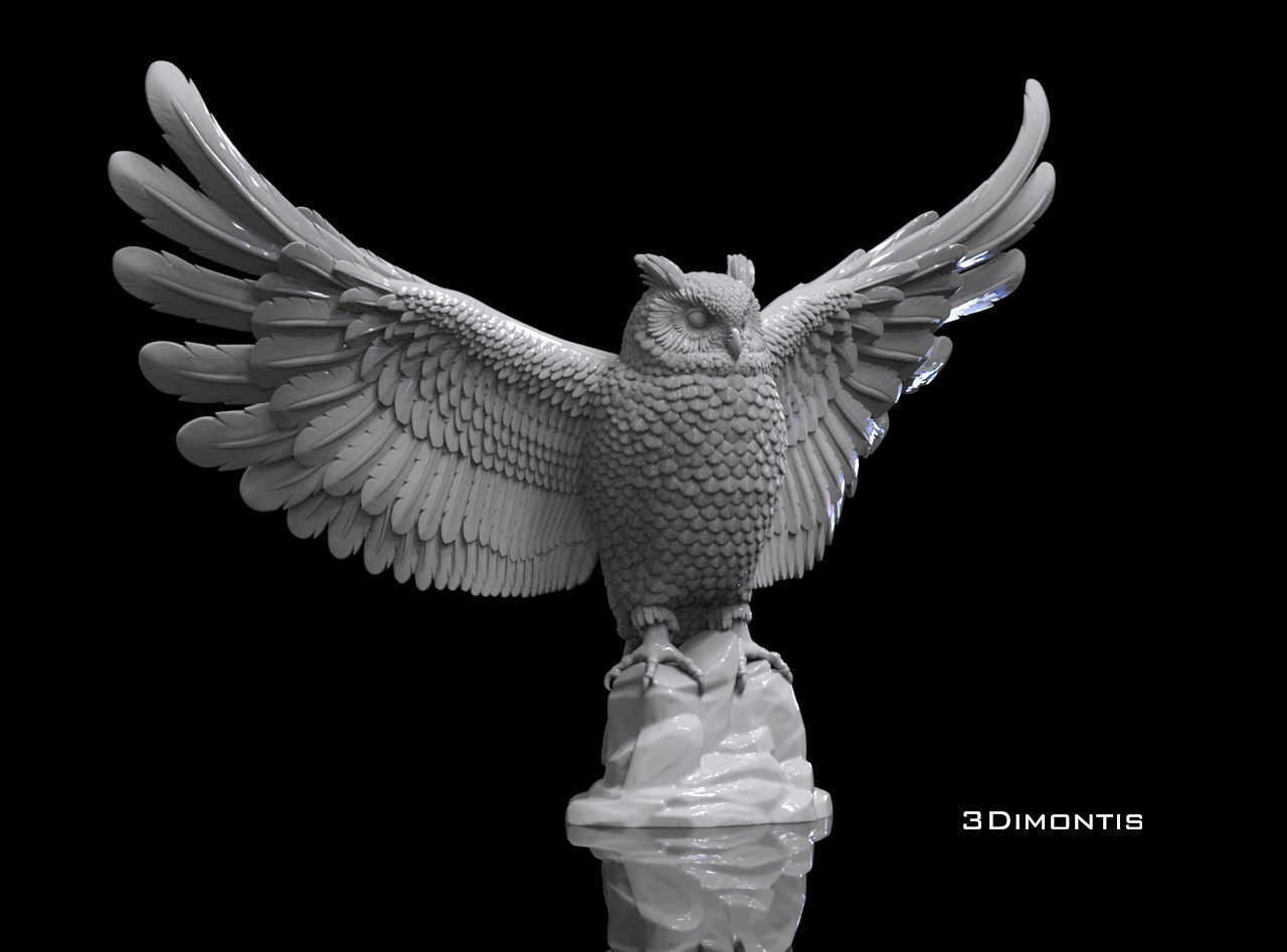 bird owl 3D print model_18