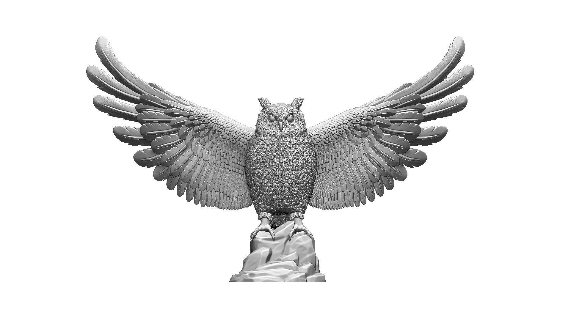 bird owl 3D print model_8