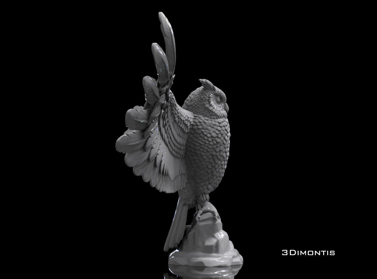 bird owl 3D print model_2