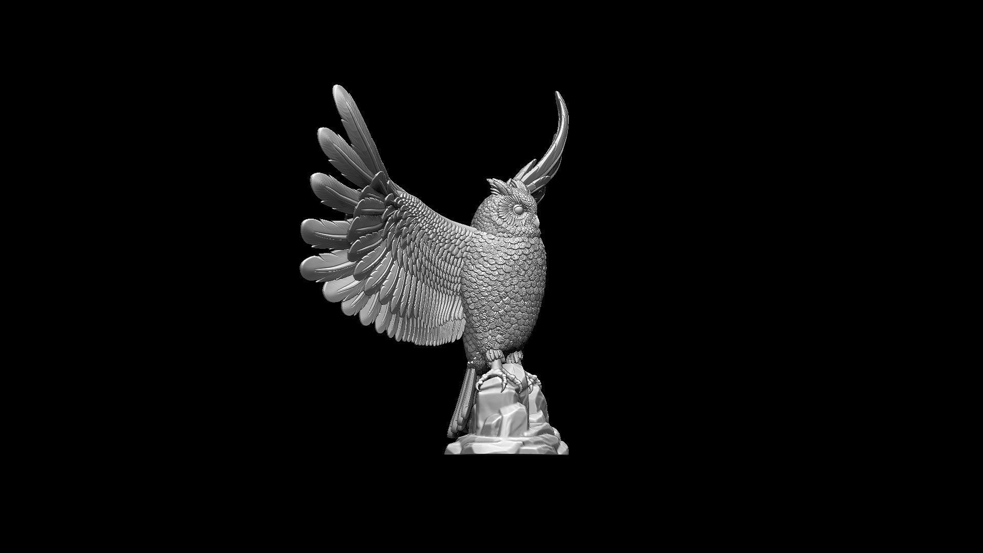 bird owl 3D print model_36