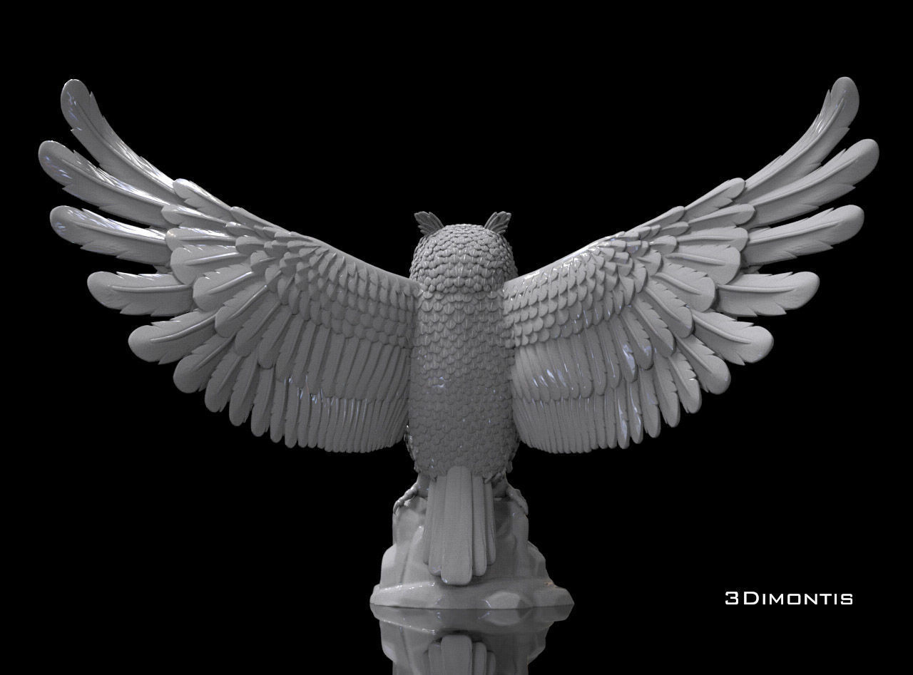 bird owl 3D print model_25