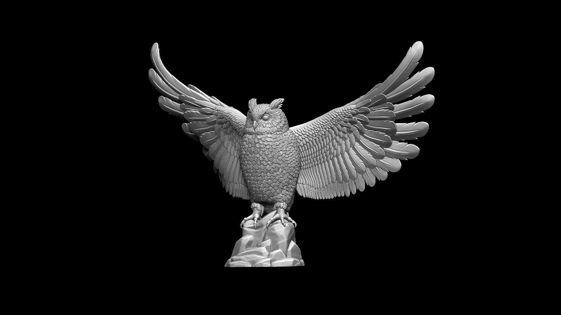 bird owl 3D print model_5