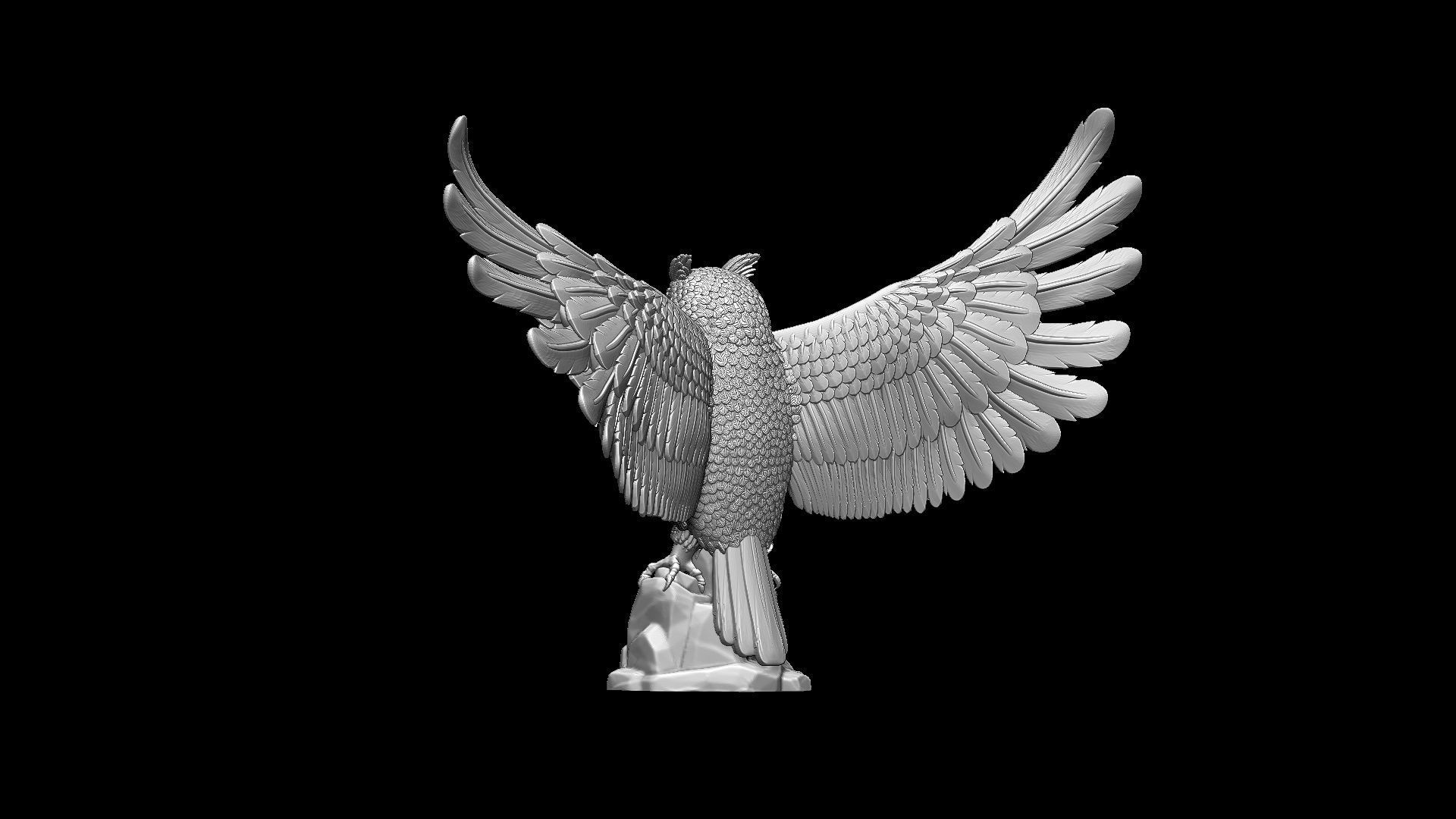 bird owl 3D print model_10