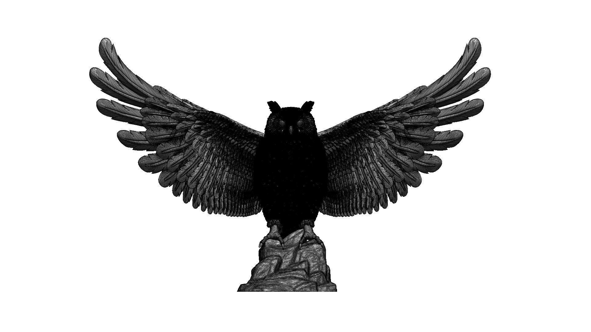 bird owl 3D print model_19