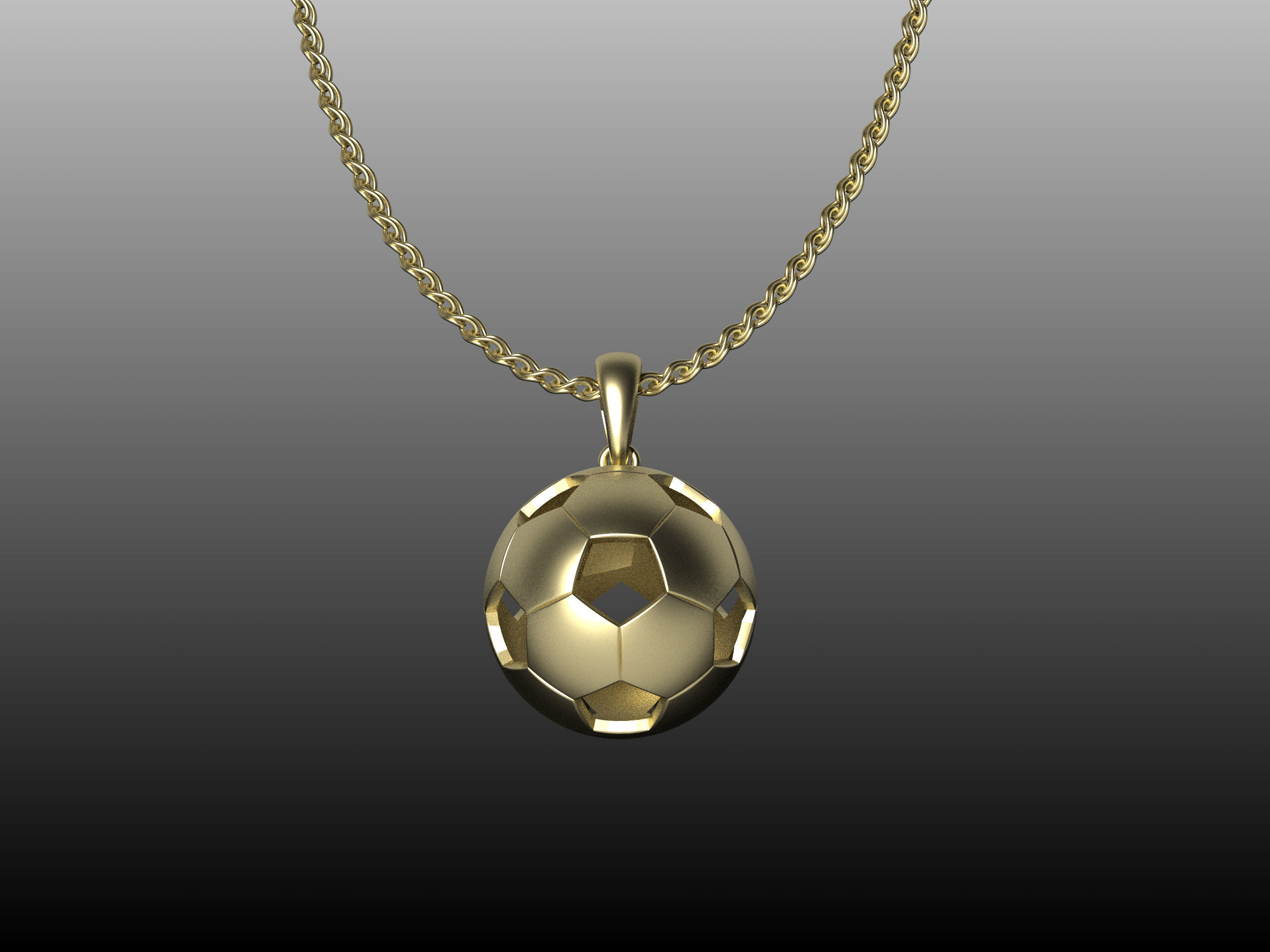 soccer ball pendant 3D print model_1