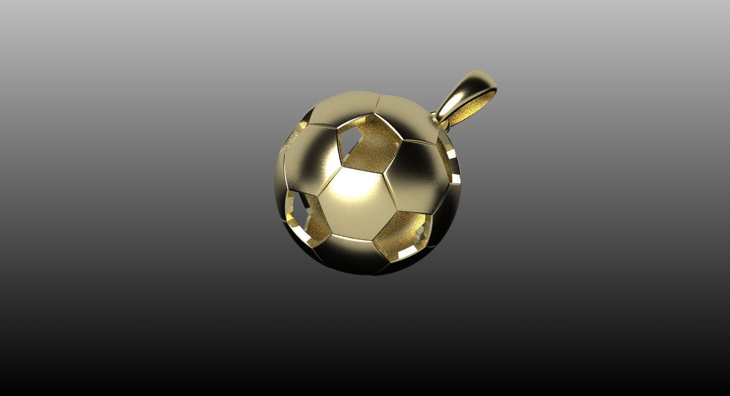 soccer ball pendant 3D print model_4