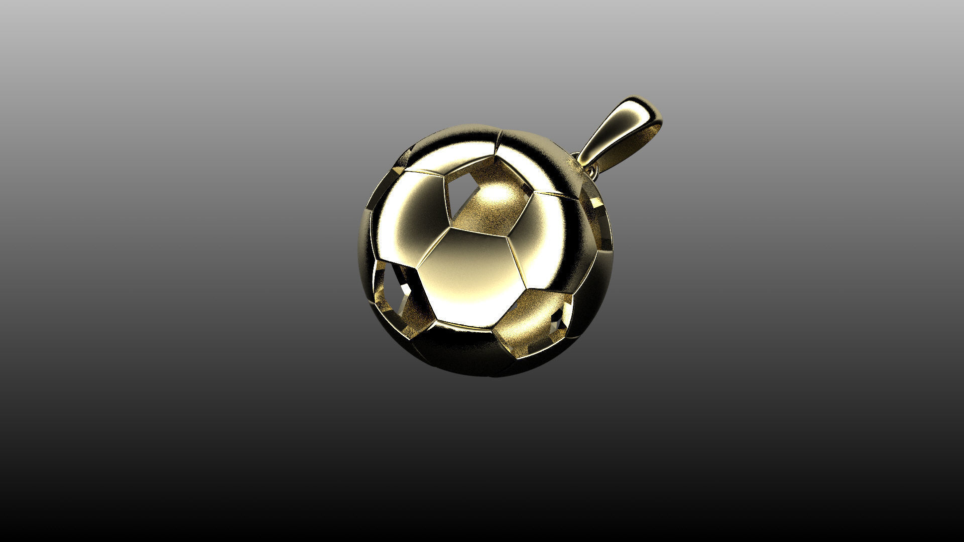 soccer ball pendant 3D print model_2