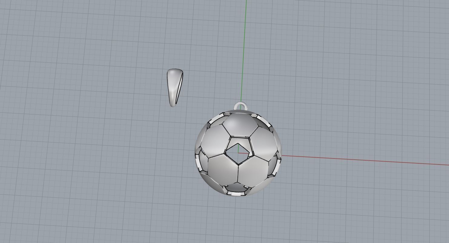 soccer ball pendant 3D print model_10