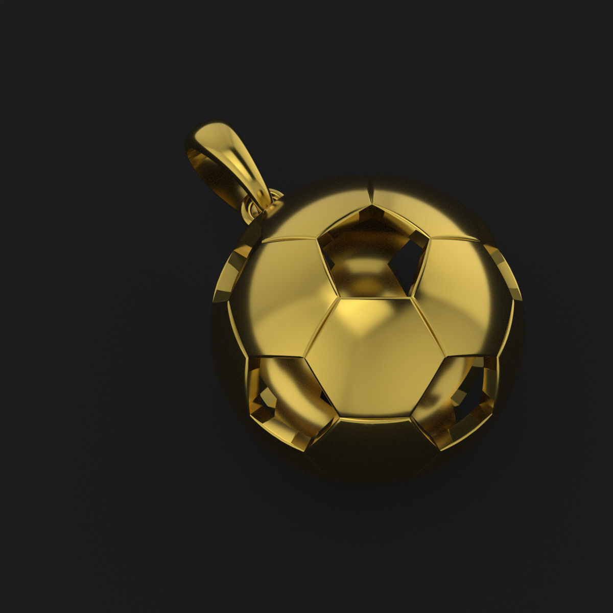 soccer ball pendant 3D print model_8