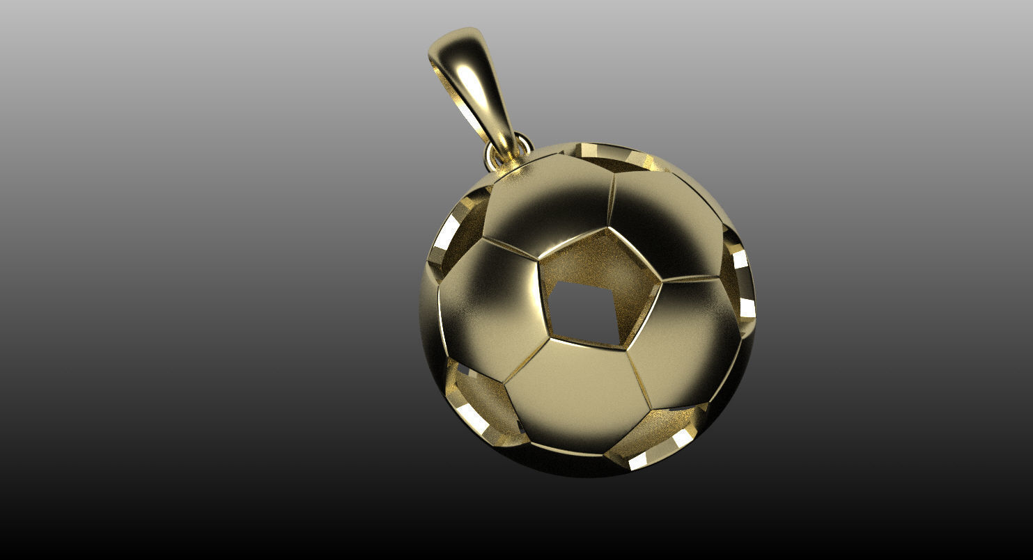 soccer ball pendant 3D print model_3