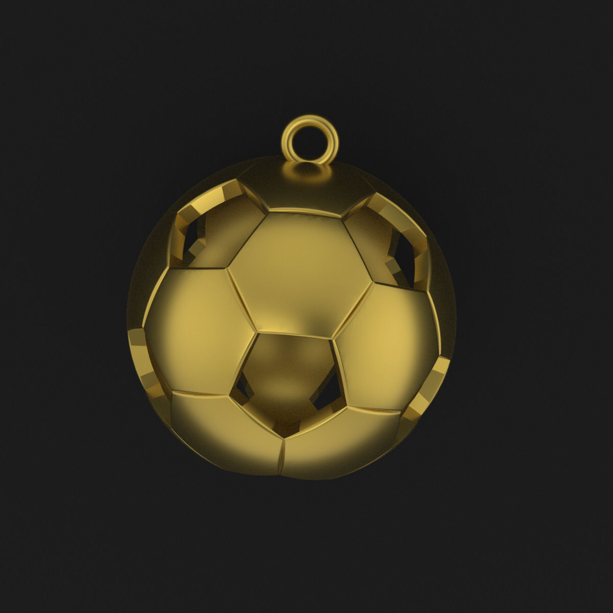 soccer ball pendant 3D print model_7