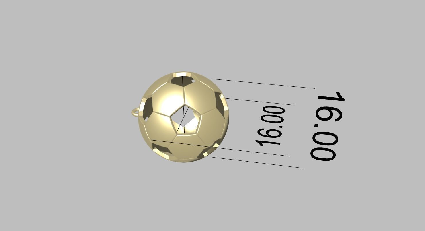 soccer ball pendant 3D print model_9