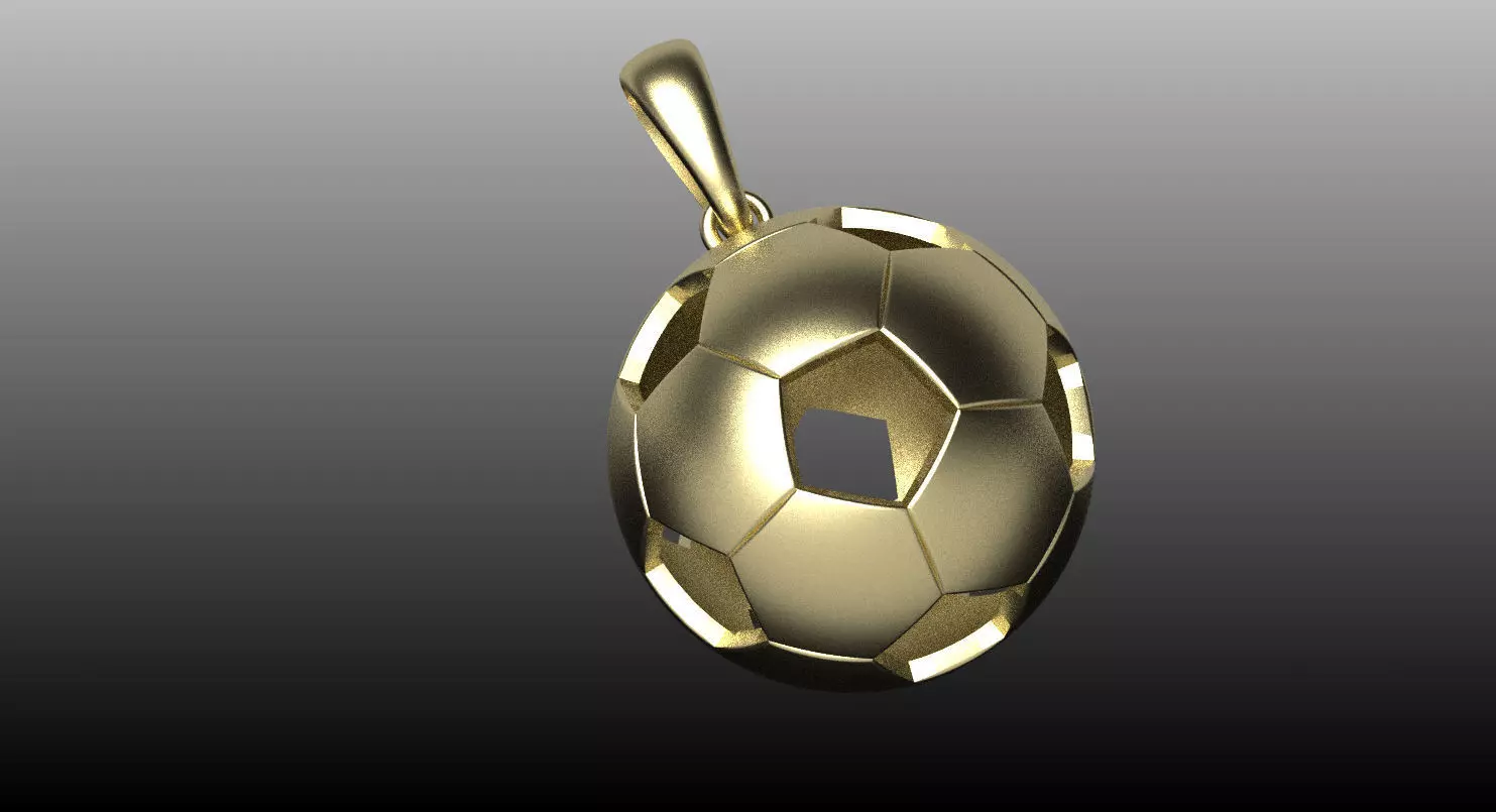 soccer ball pendant 3D print model_0