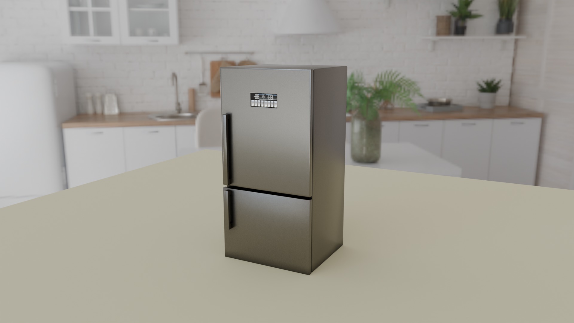 3D Refrigerator Model Low-poly 3D model_2