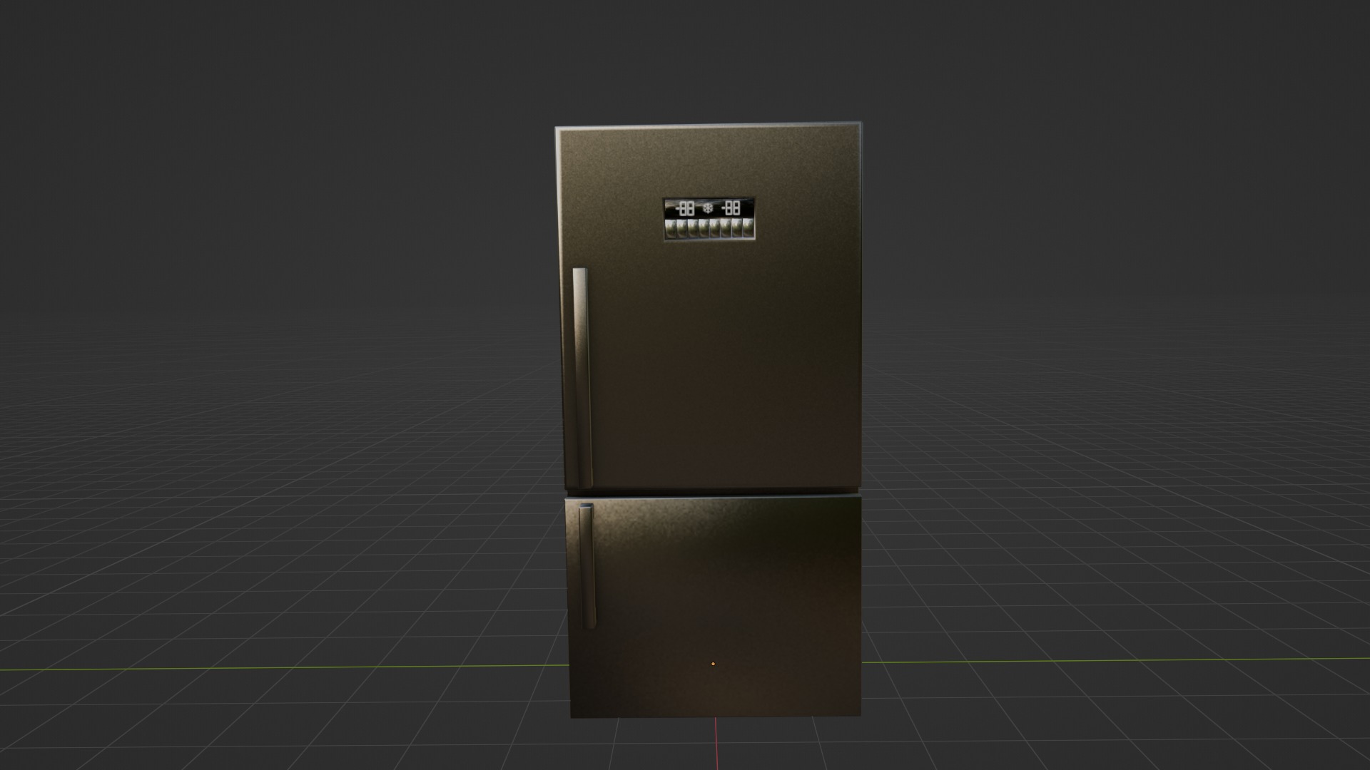 3D Refrigerator Model Low-poly 3D model_3