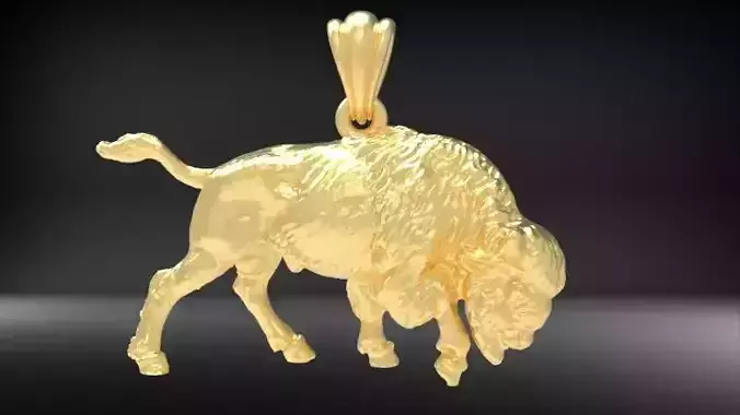 Vintage Buffalo Bison Pendant Jewelry