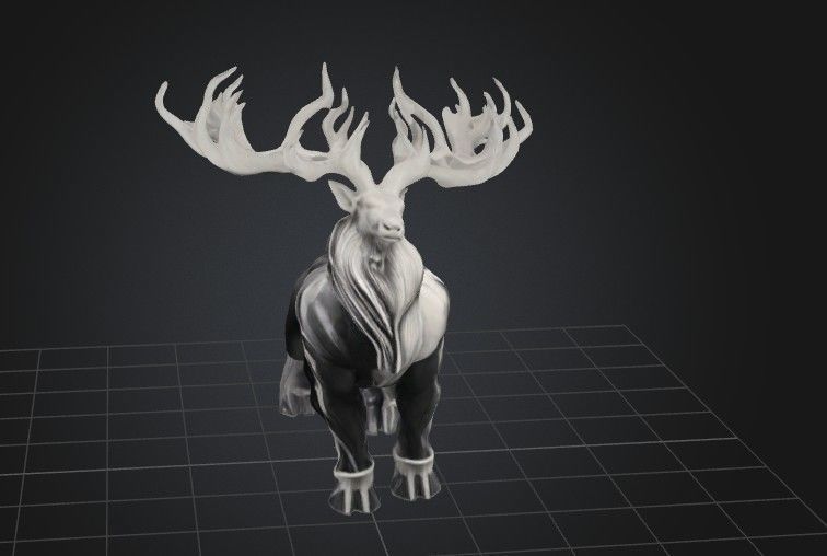 Reindeer with Angular Antlers 3D print model_3