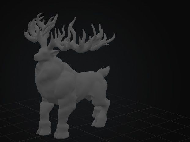 Reindeer with Angular Antlers 3D print model_4