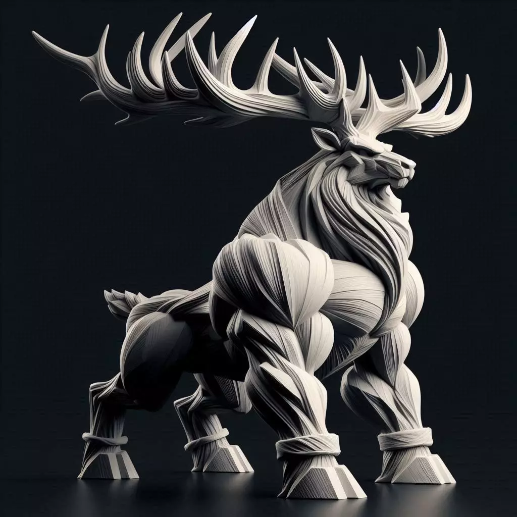 Reindeer with Angular Antlers 3D print model_0
