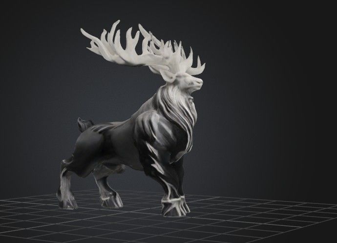 Reindeer with Angular Antlers 3D print model_1