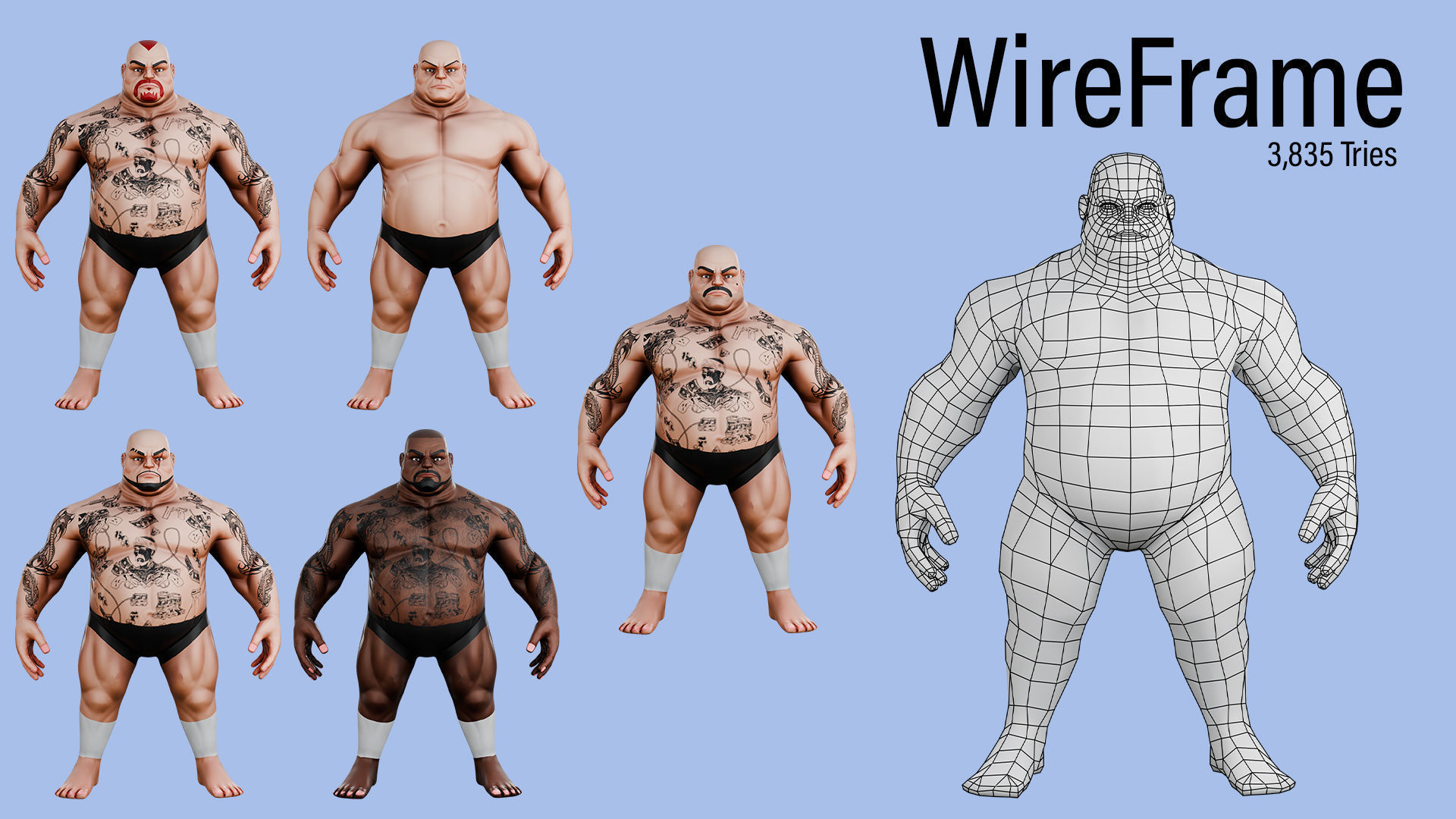 Stylized Mafia Bosses Gangster 3D Character Pack Low-poly 3D model_1