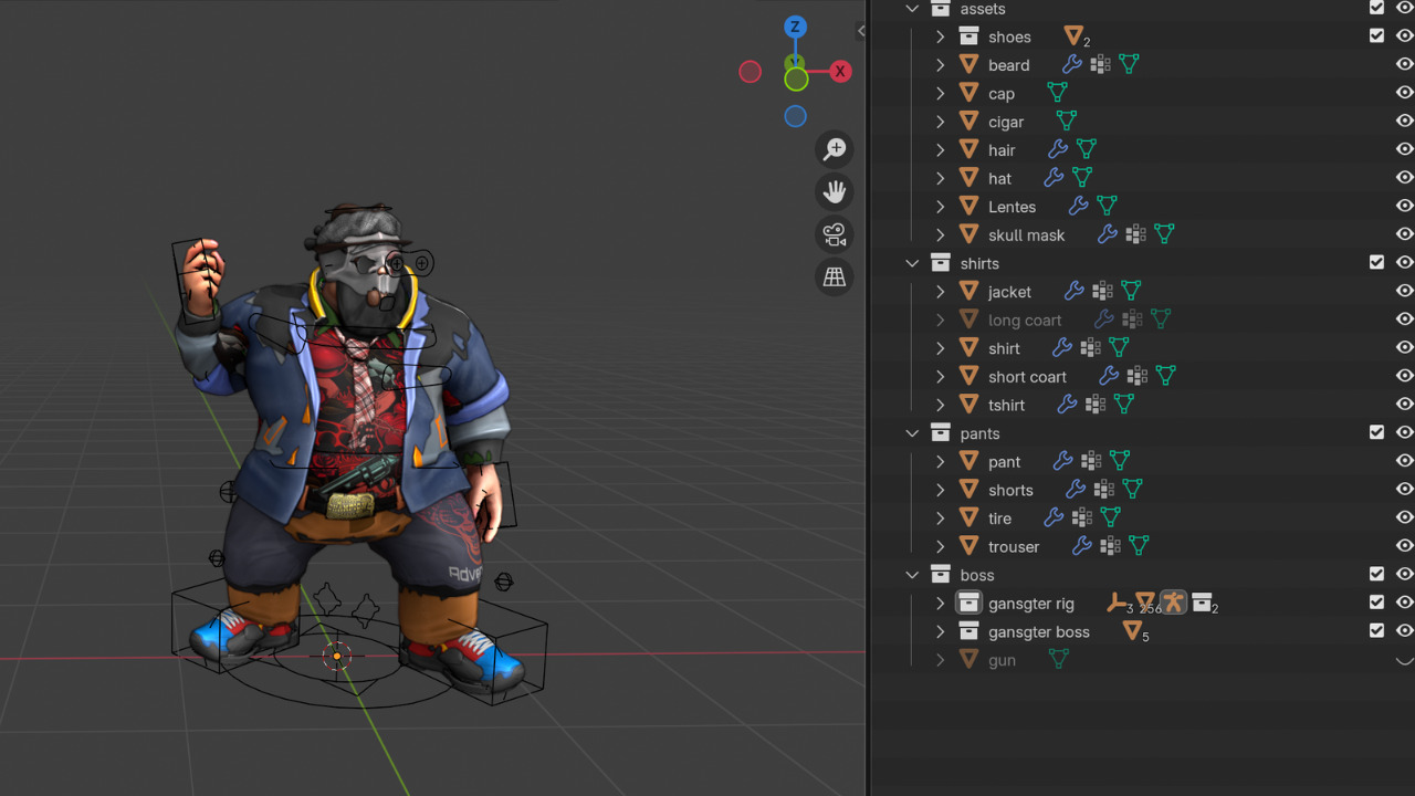 Stylized Mafia Bosses Gangster 3D Character Pack Low-poly 3D model_2