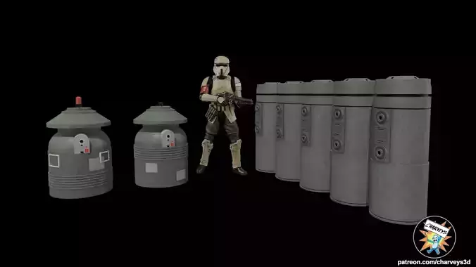 Star Wars Scarif Landing Pad Equipment for action figures 3D print model