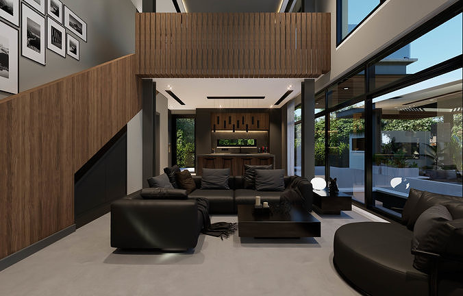 Modern Duplex Studio House 3D model