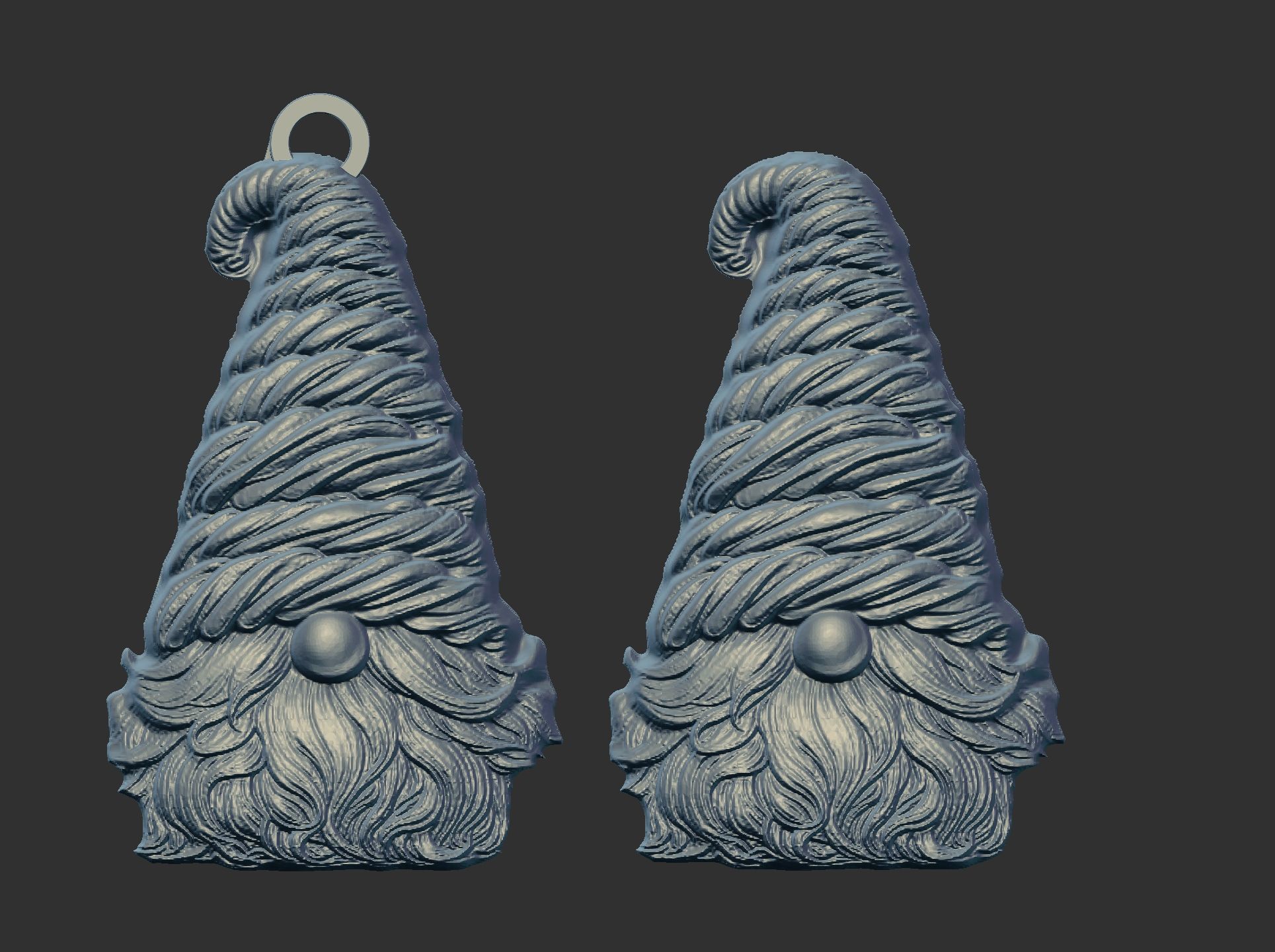 christmas gnome head decor  3D print model_6