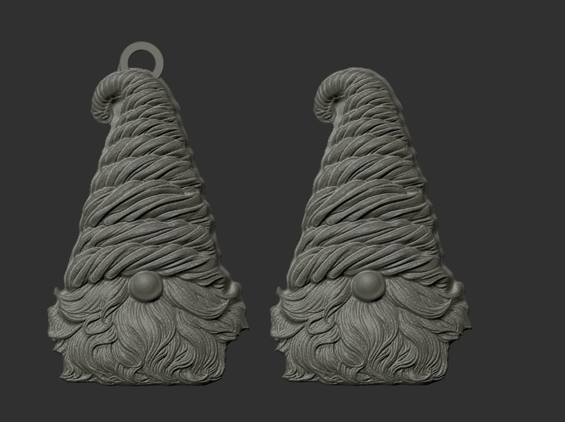christmas gnome head decor  3D print model_2