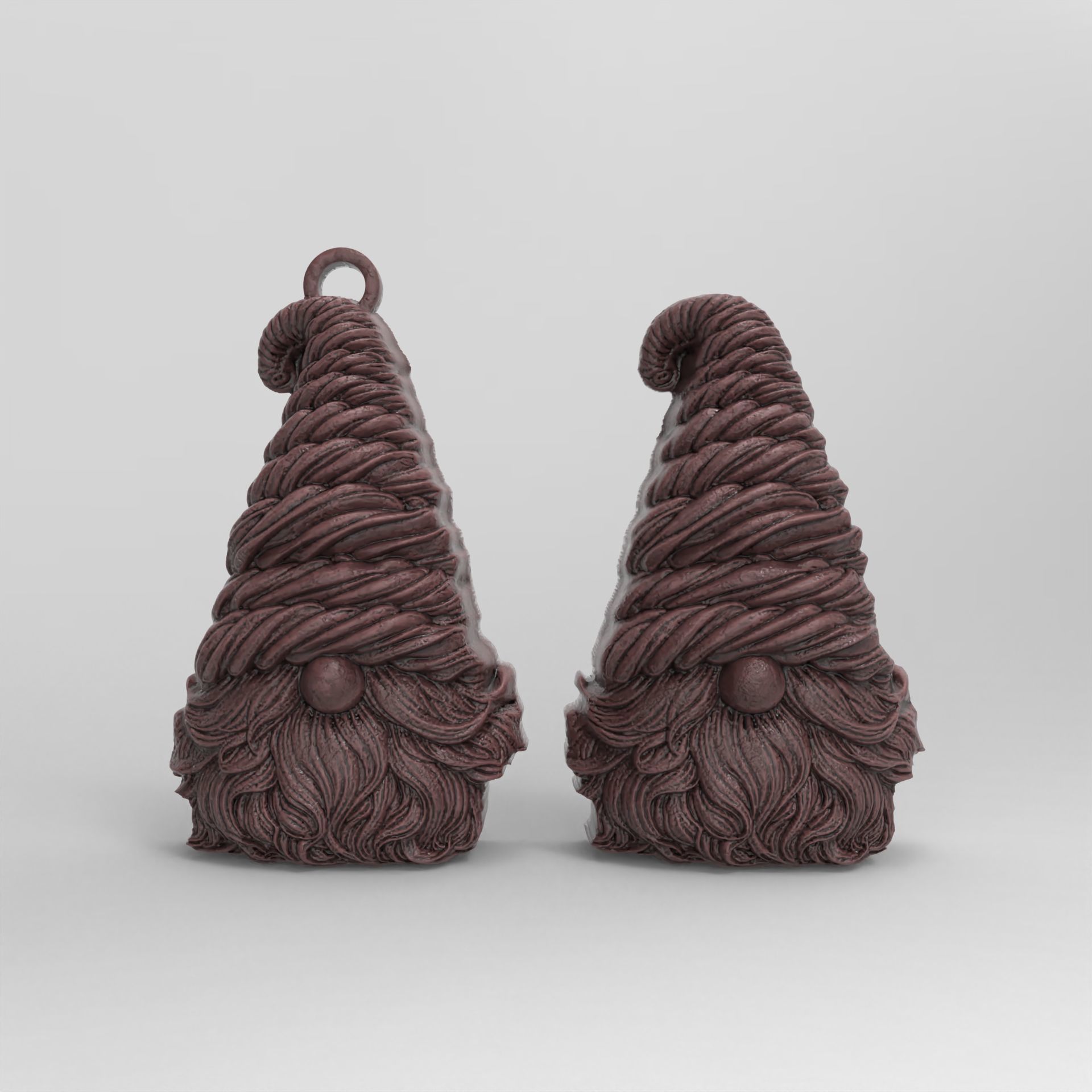 christmas gnome head decor  3D print model_3