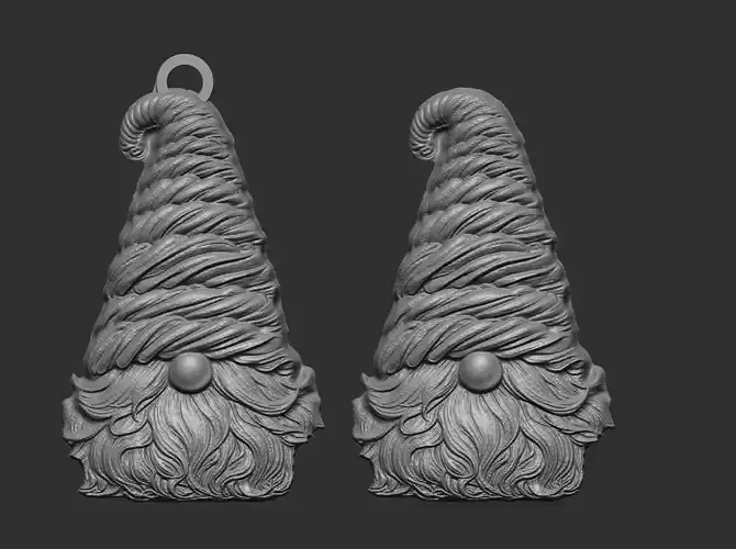 christmas gnome head decor  3D print model
