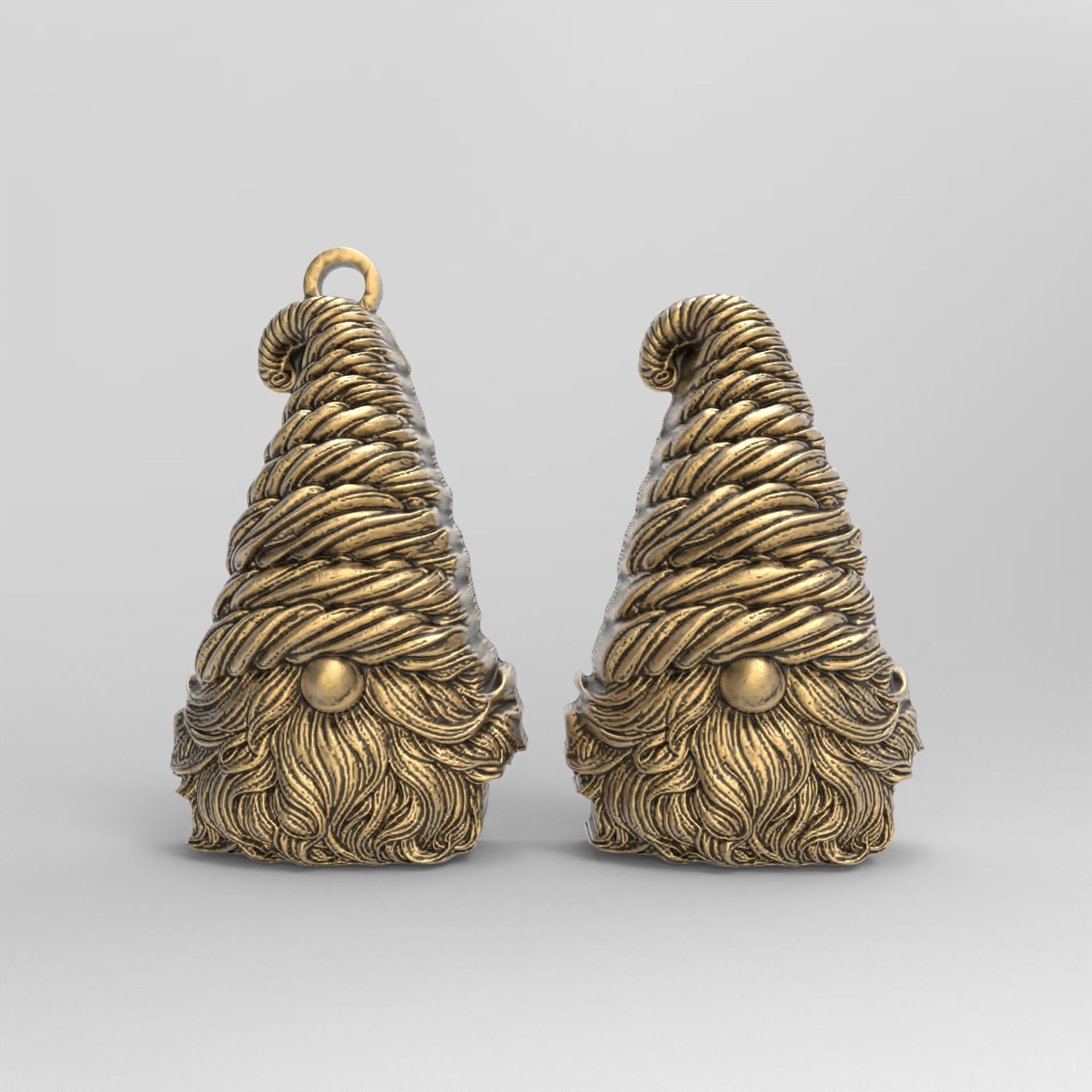 christmas gnome head decor  3D print model_5