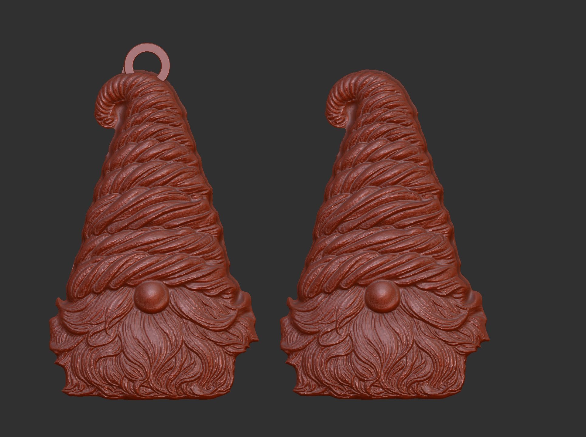 christmas gnome head decor  3D print model_1