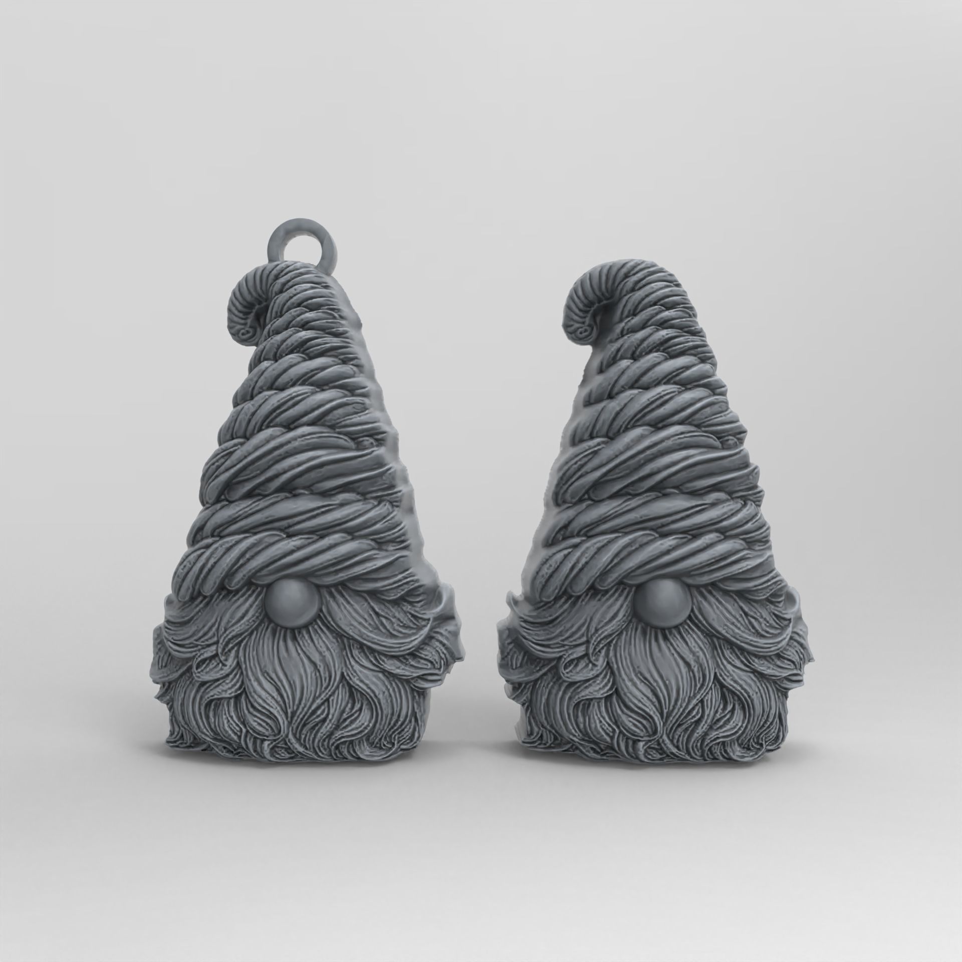 christmas gnome head decor  3D print model_4