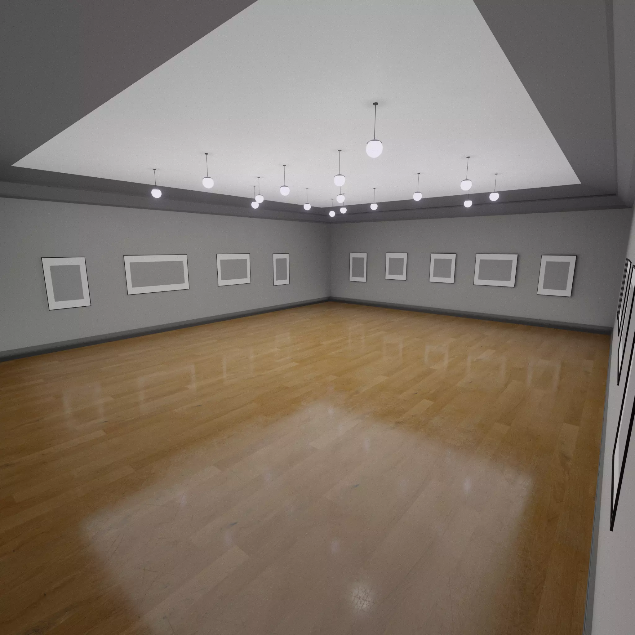 ART GALLERY ROOM classic 3D INTERIOR 3D model