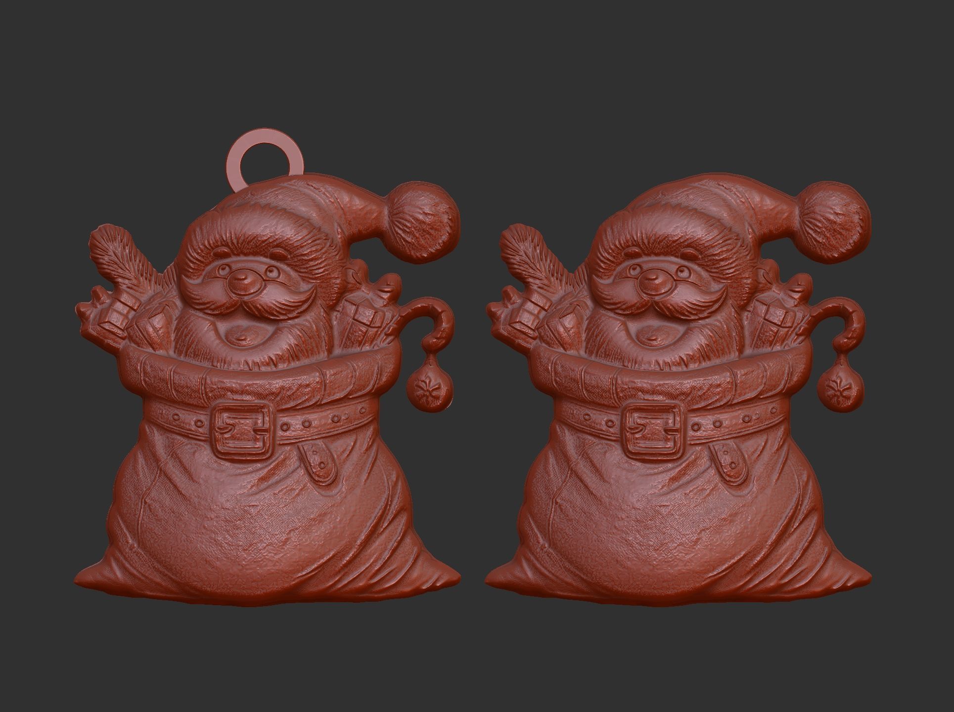 christmas sanda in gift bag decor  3D print model_7