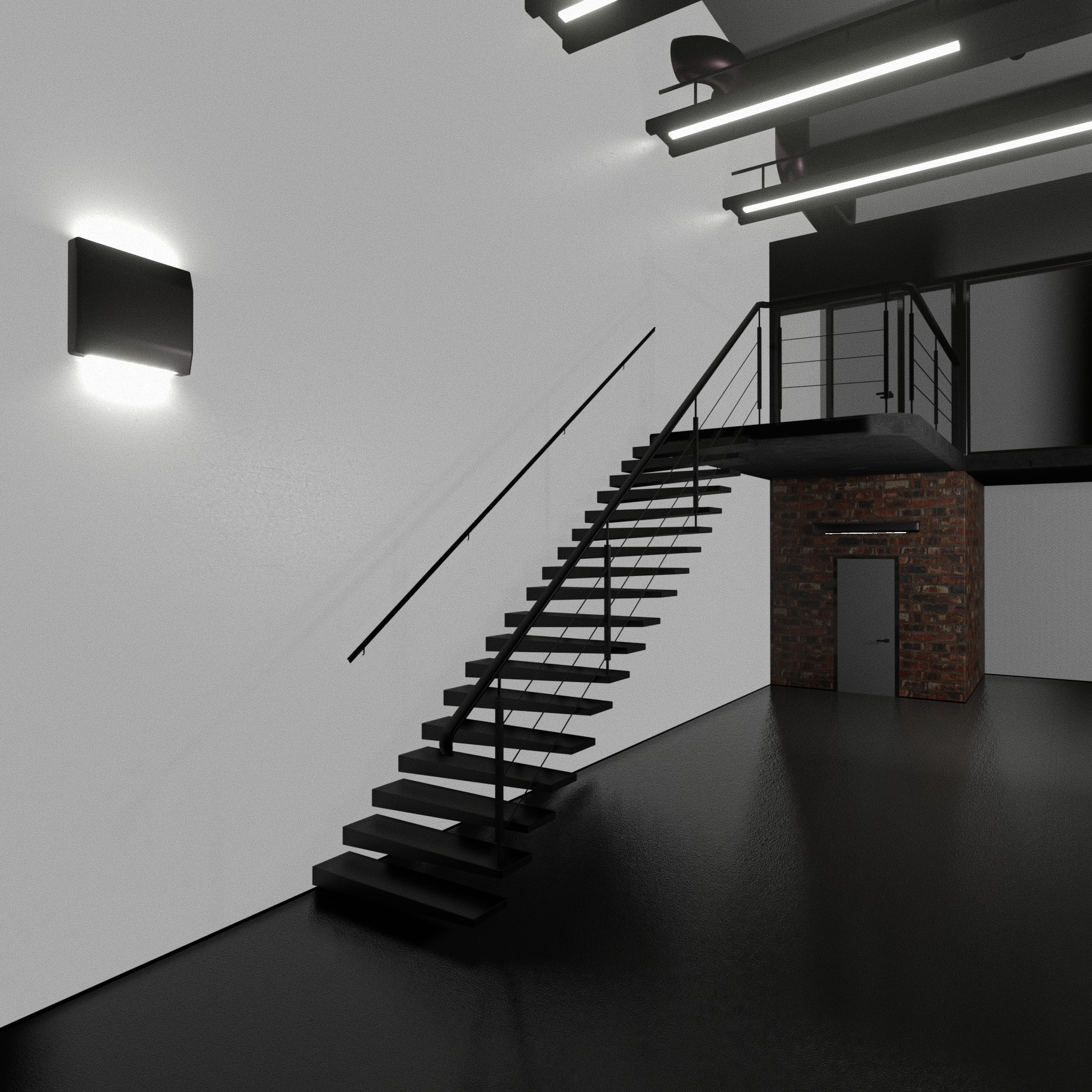Warehouse car studio interior 3D model_14