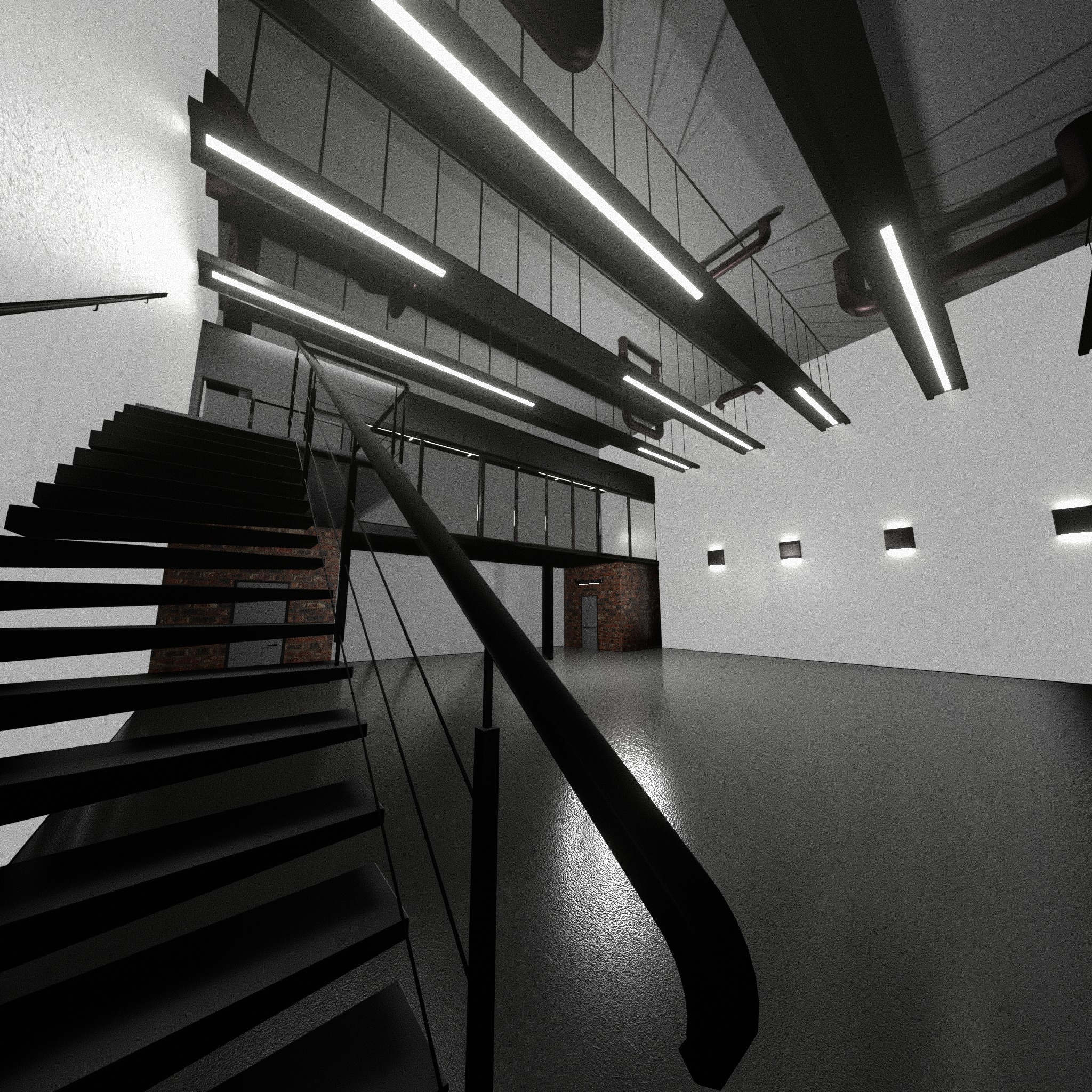 Warehouse car studio interior 3D model_3