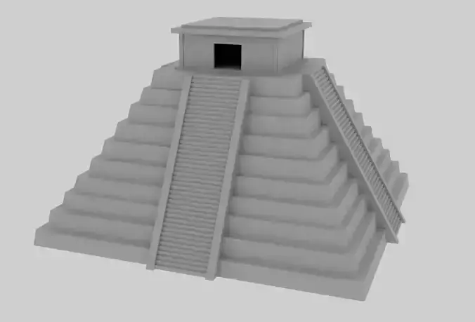 the Great Pyramid of Cholula - Low Poly and Game Ready