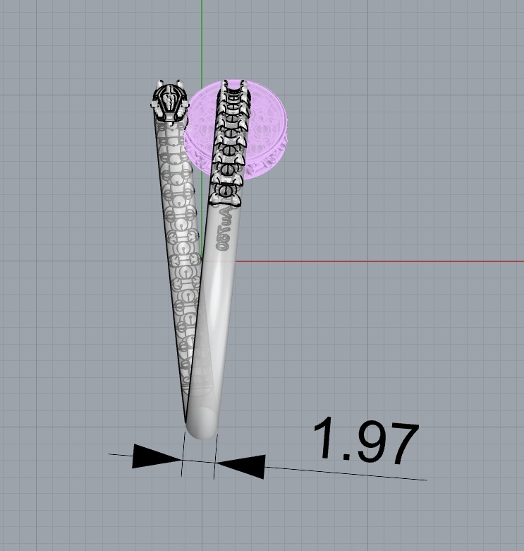 Ring Juste un Clou with diamond EU 57 sz 3D print model_3