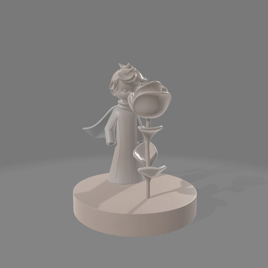 Little Prince with Growing Rose 3D print model_2