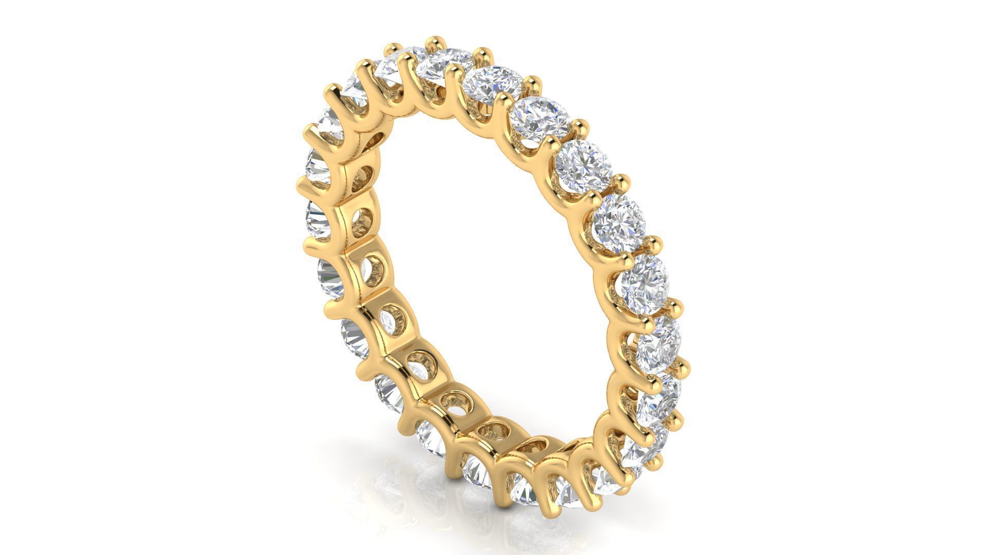 U Shaped Eternity Ring 2 point 6 mm stone size swiss 9 and EU49 3D print model_9