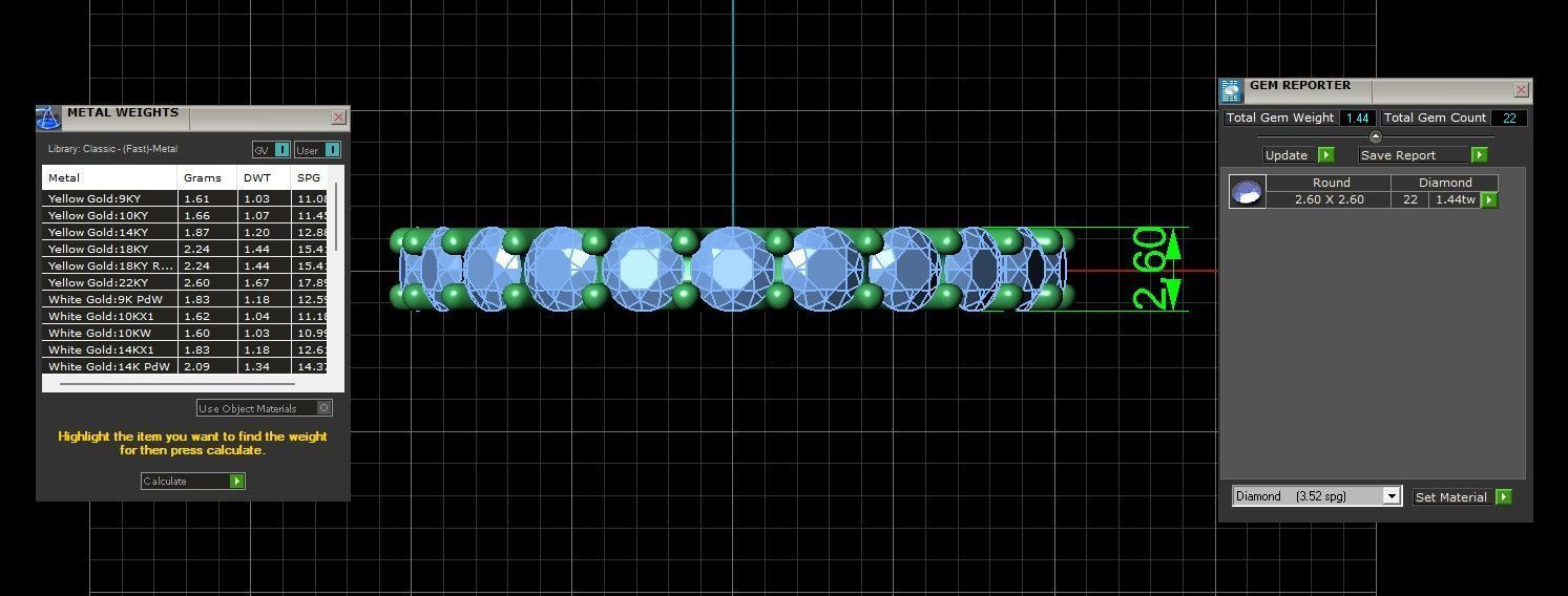 U Shaped Eternity Ring 2 point 6 mm stone size swiss 9 and EU49 3D print model_3