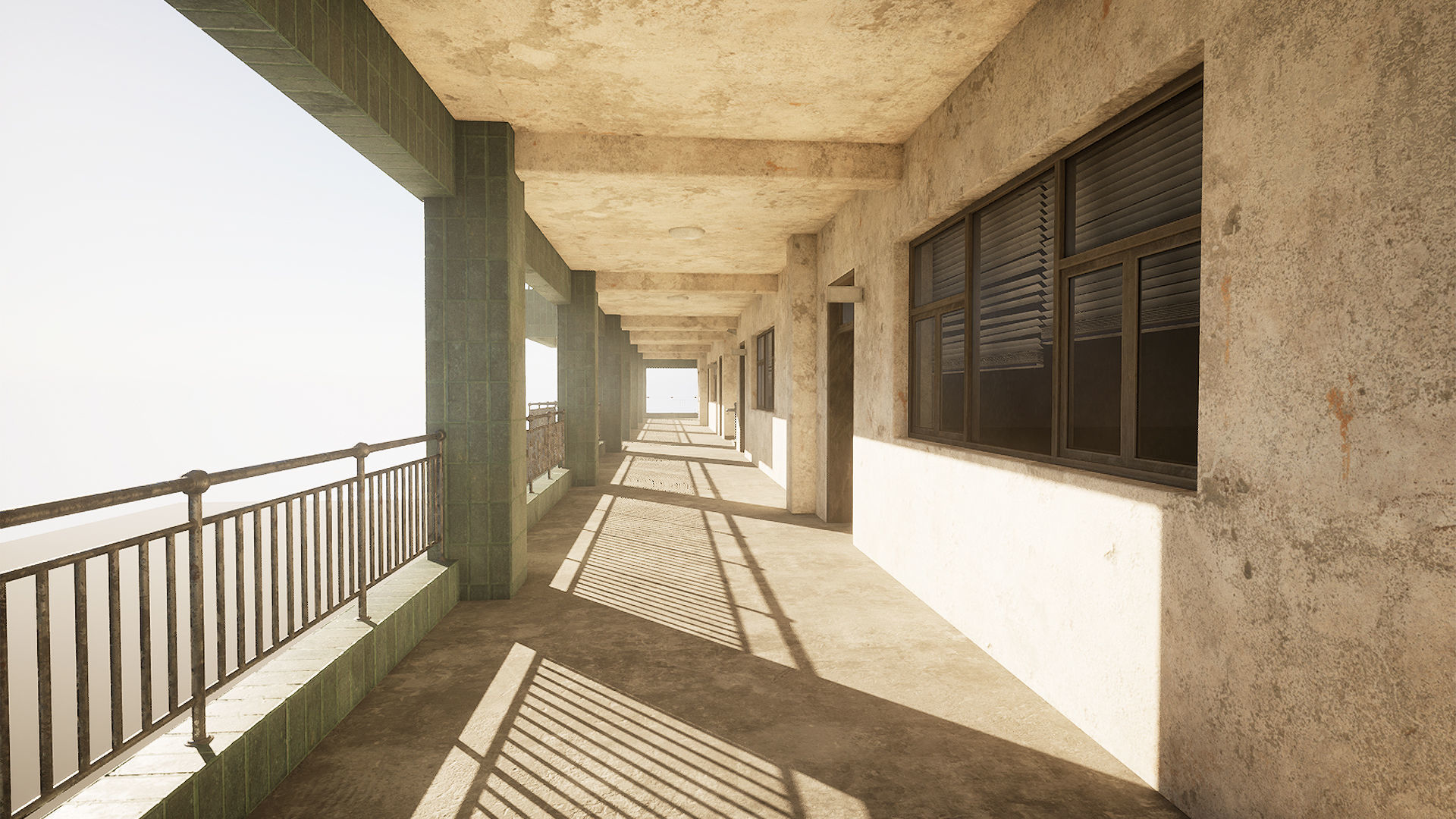 Abandoned School Low-poly 3D model_8