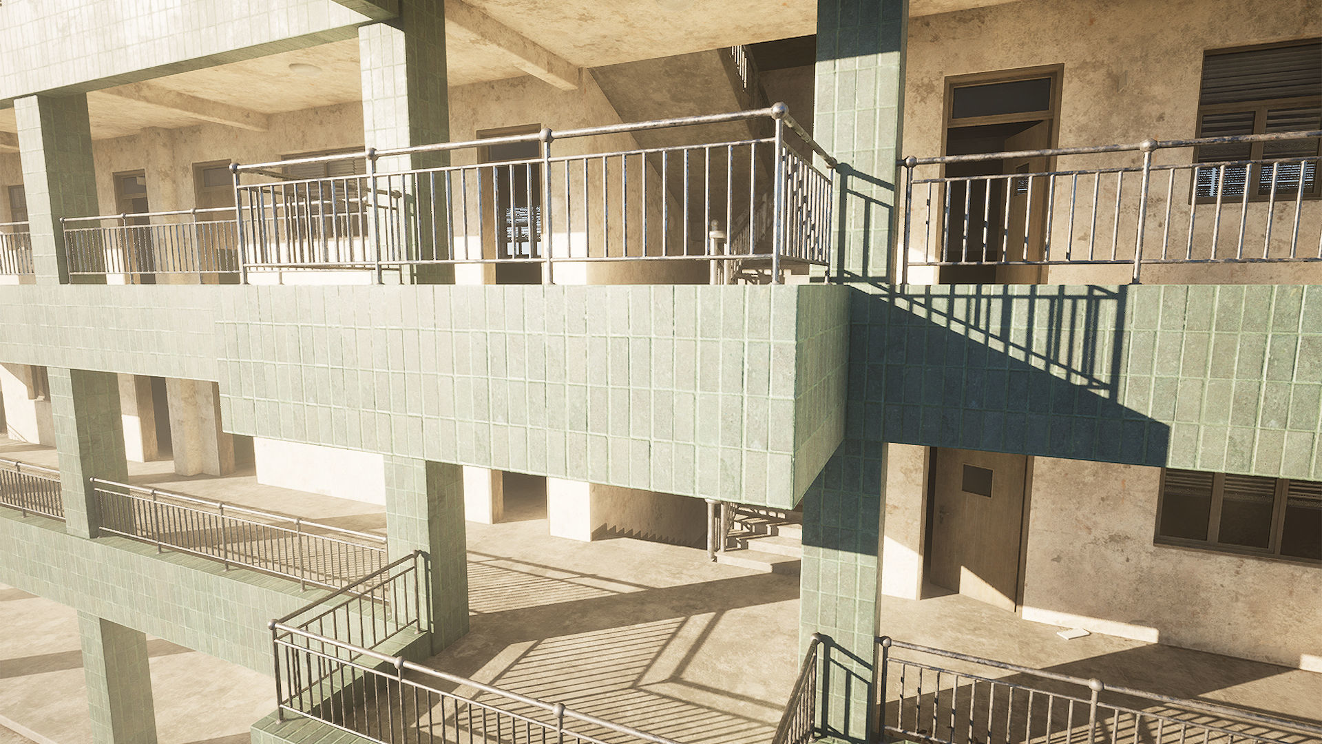 Abandoned School Low-poly 3D model_3