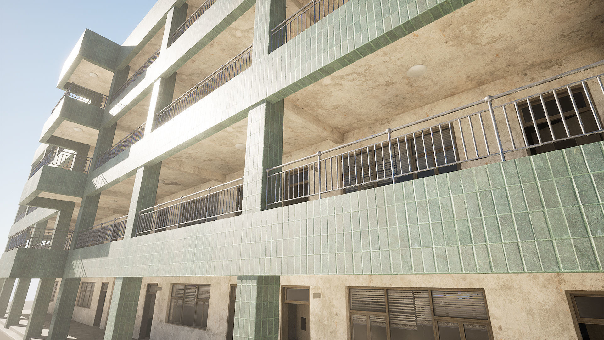 Abandoned School Low-poly 3D model_12