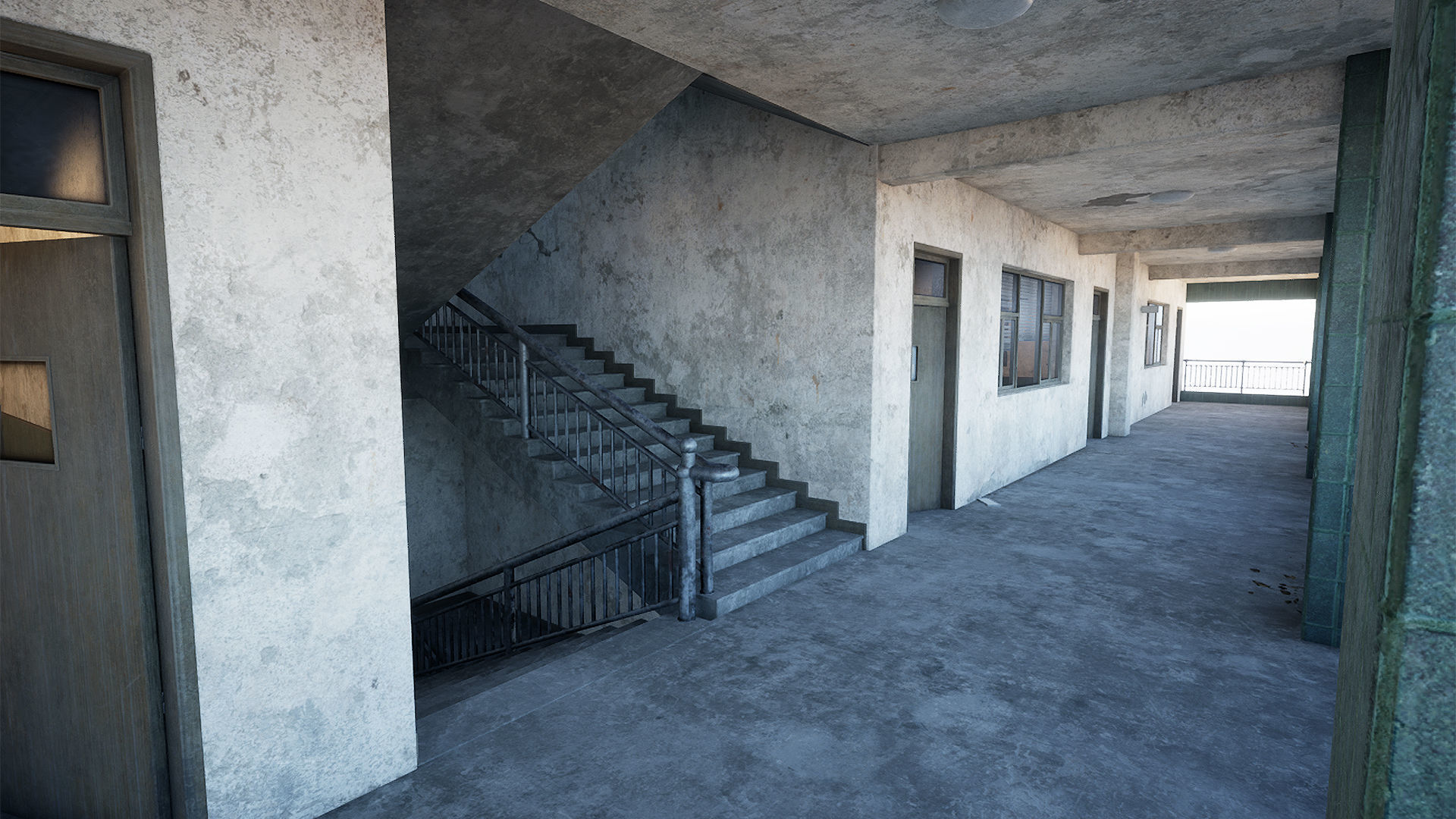 Abandoned School Low-poly 3D model_10